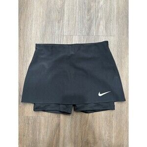 NIKE DRI-FIT SOLID BLACK TENNIS SKIRT SKORT WOMEN SZ Medium